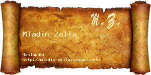 Mladin Zella névjegykártya